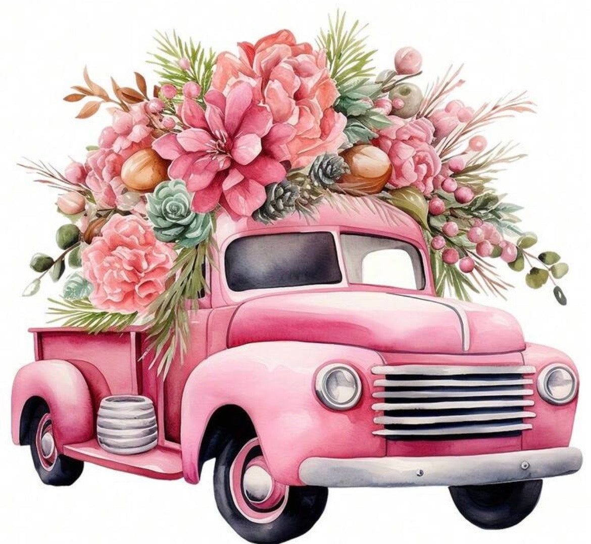 Vintage Pink Truck T-Shirt Transfer 🌸🩷